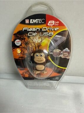 EMTEC 8 GB USB 2.0 FLASH DRIVE M322 SAFARI MONKEY Collectible